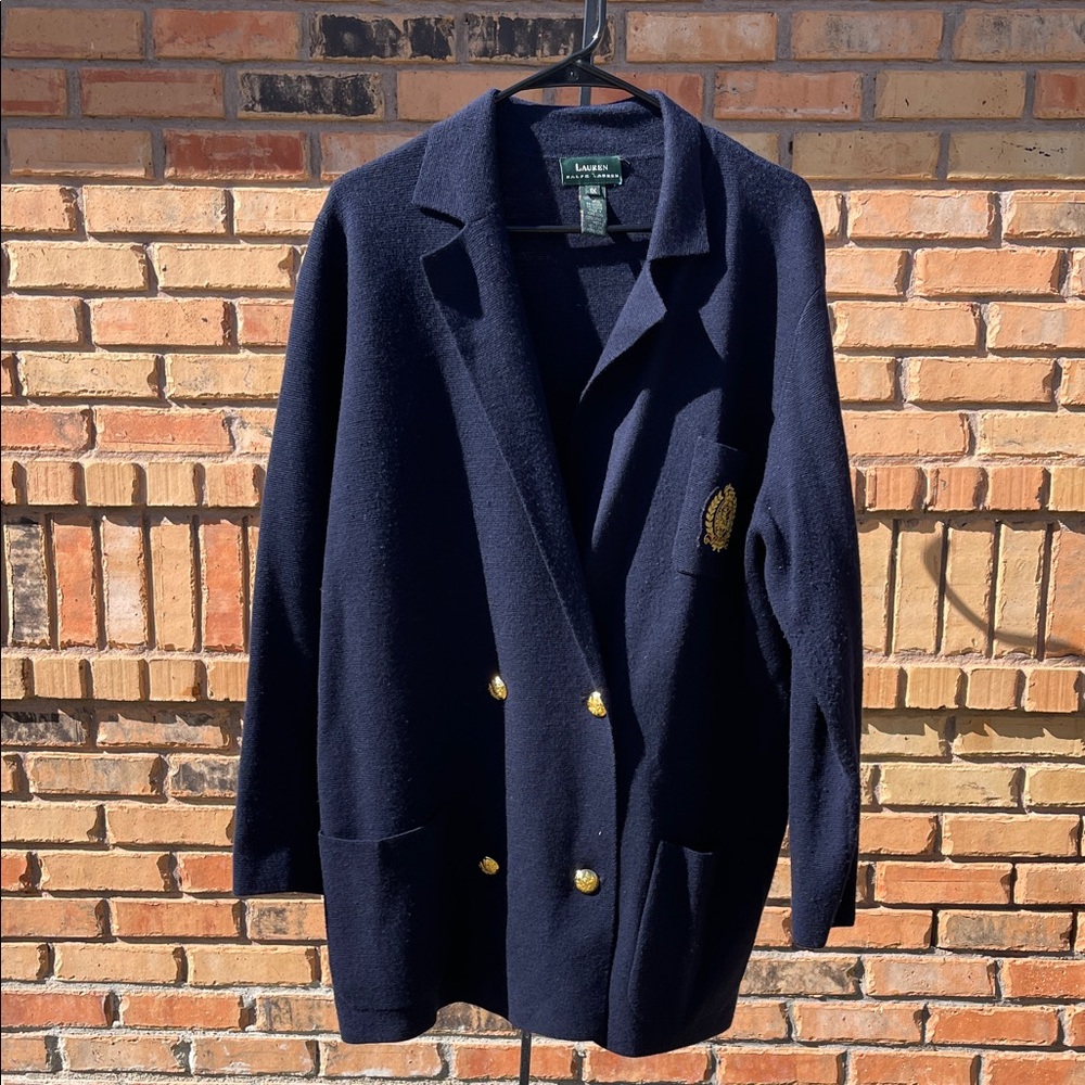 Ralph Lauren Navy Blazer with Gold Accents